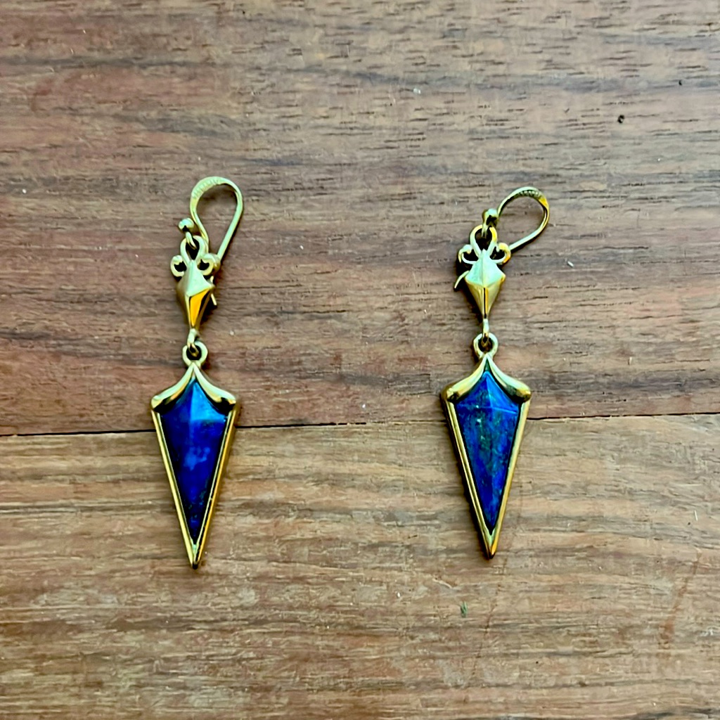 Beautiful Lapis Lazuli Gemstones In 925 Sterling With Gold Plating 45$